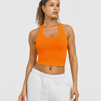 Cotton Fitted Mid Vest | Flame Orange