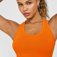 Cotton Fitted Mid Vest | Flame Orange