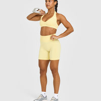 Effortless Seamless Halter Neck Sports Bra | Sherbert Yellow