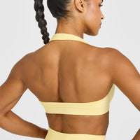 Effortless Seamless Halter Neck Sports Bra | Sherbert Yellow