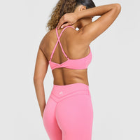 Unified Micro Bralette White Logo | Peony Pink
