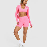 Unified Micro Bralette White Logo | Peony Pink