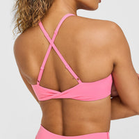 Unified Micro Bralette White Logo | Peony Pink