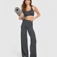 SoftMotion™ Sports Bra with White Logo | Coal