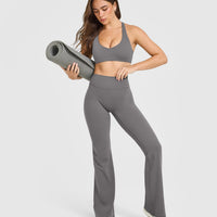 SoftMotion™ Flared Bottoms with White Logo | Ash Grey