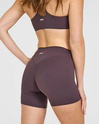 SoftMotion™ High Waisted Shorts 6" | Dark Umber Brown