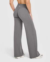 SoftMotion™ Straight Leg Bottoms with White Logo | Ash Grey