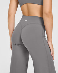 SoftMotion™ Straight Leg Bottoms with White Logo | Ash Grey