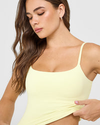SoftMotion™ Strappy Mid Vest with Built in Bra Shelf | Pastel Yellow