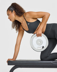 Timeless Strappy Bralette with White Logo | Coal