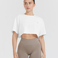 Classic Crop Lightweight T-Shirt | White