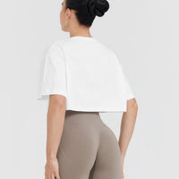 Classic Crop Lightweight T-Shirt | White