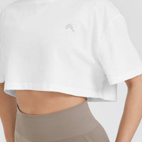 Classic Crop Lightweight T-Shirt | White