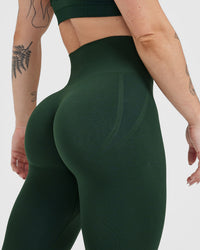 Effortless Seamless Leggings with White Logo | Evergreen