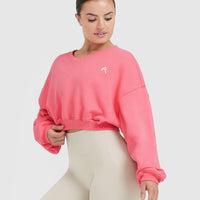 All Day Lightweight Oversized V-Neck Sweatshirt | Amplify Pink