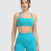 Everyday Cross Over Bralette | Aqua Blue