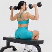 Everyday Cross Over Bralette | Aqua Blue