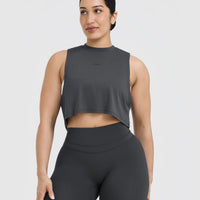 Go To Muscle Crop Tank | Coal