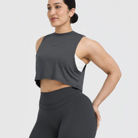 Go To Muscle Crop Tank | Coal
