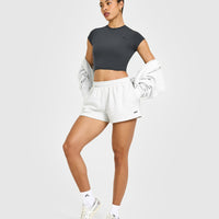 Foundations Oversized Shorts | Light Grey Marl