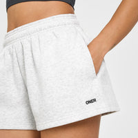 Foundations Oversized Shorts | Light Grey Marl