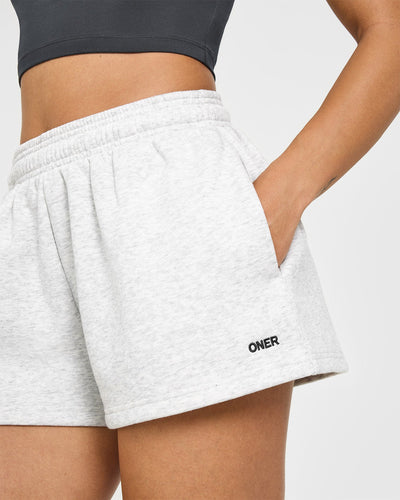 Foundations Oversized Shorts | Light Grey Marl