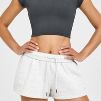 Foundations Oversized Shorts | Light Grey Marl