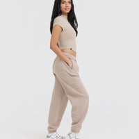 Mellow™ Rib Mid Mock Neck T-Shirt | Mushroom Brown