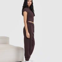 Mellow™ Rib Mid Mock Neck T-Shirt | Plum Brown