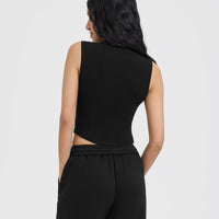 Mellow™ Rib Mid Mock Neck Tank | Black