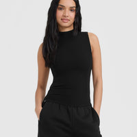 Mellow™ Rib Mock Neck Tank | Black
