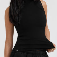 Mellow™ Rib Mock Neck Tank | Black