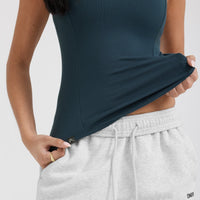 Mellow™ Rib Mock Neck Tank | Oil Blue
