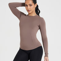 Mellow™ Soft Long Sleeve Top | Cool Brown