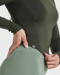 Mellow™ Soft Mid Long Sleeve Top | Khaki