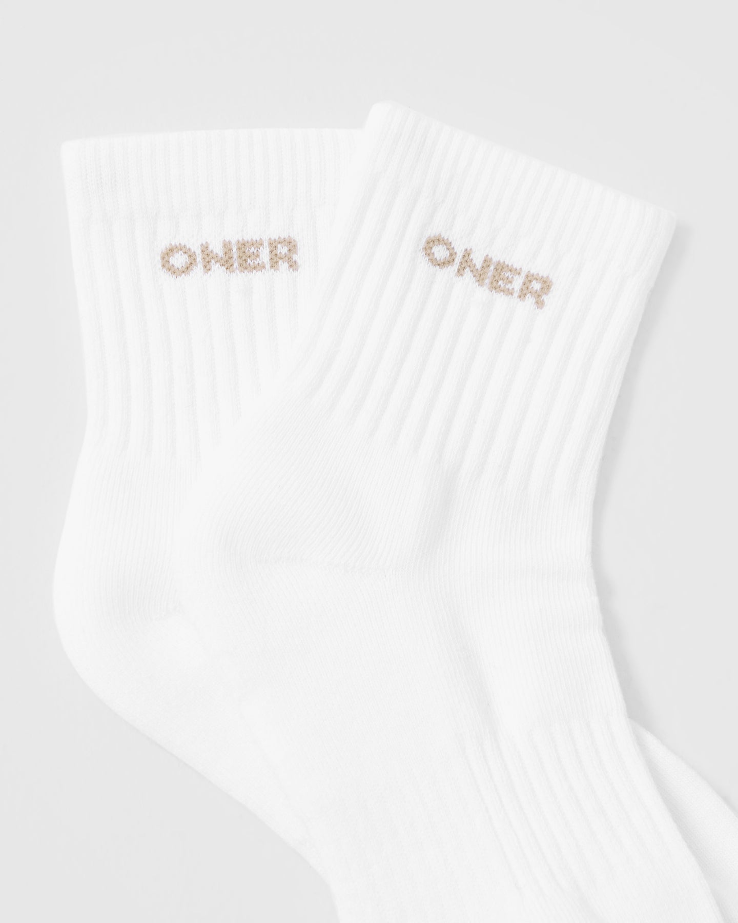 Mid Crew Socks 2 Pack | White/Mushroom Brown/Oil Blue