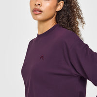 Classic Oversized Lightweight Long Sleeve Top | Blackberry Purple