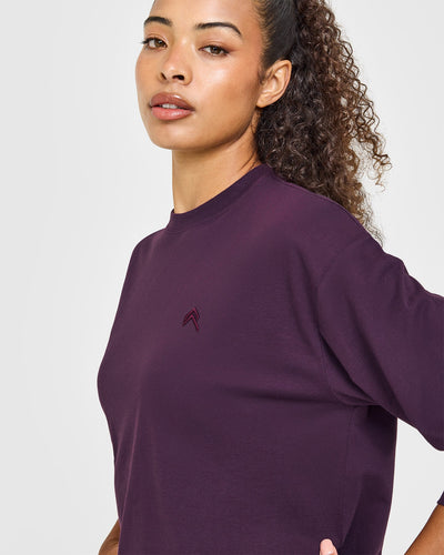Classic Oversized Lightweight Long Sleeve Top | Blackberry Purple