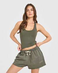 Cotton Fitted Mid Vest | Alpine Green