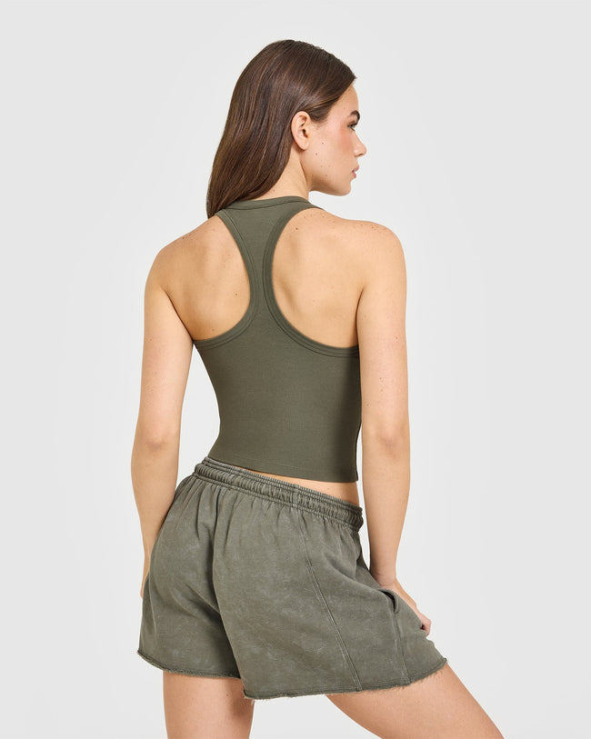 Cotton Fitted Mid Vest | Alpine Green