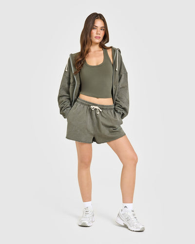 Cotton Fitted Mid Vest | Alpine Green