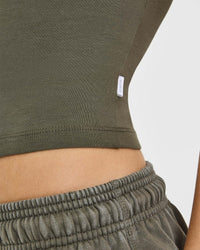 Cotton Fitted Mid Vest | Alpine Green
