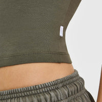 Cotton Fitted Mid Vest | Alpine Green