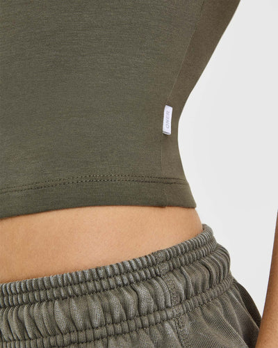 Cotton Fitted Mid Vest | Alpine Green