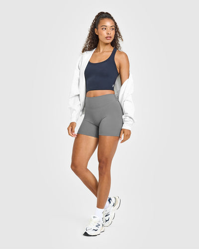 Cotton Fitted Mid Vest | True Blue