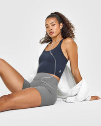 Cotton Fitted Mid Vest | True Blue