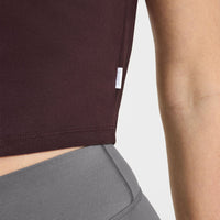Cotton Relaxed T-Shirt | Plum Brown