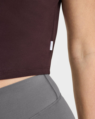 Cotton Relaxed T-Shirt | Plum Brown