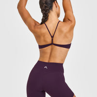 EasyLift™ Ultra Minimal Bralette with White Logo | Blackberry Purple