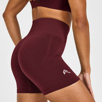 Effortless Seamless Shorts with White Logo | Rosewood